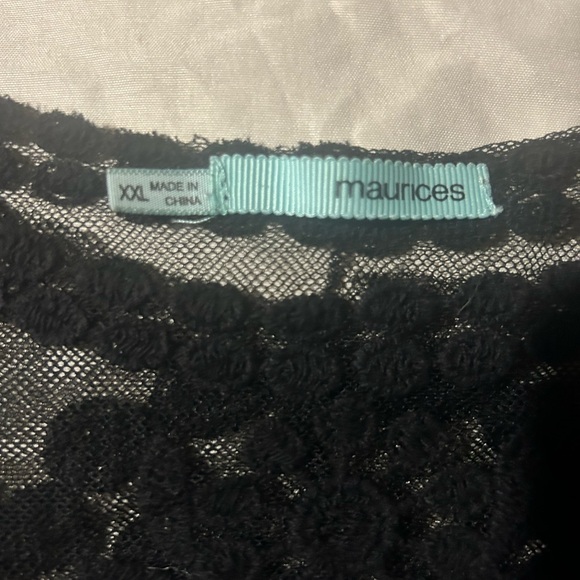 Maurices Lulus Tobi Black Lace Crochet Boho Vintage Top Sz XXL - Picture 2 of 2